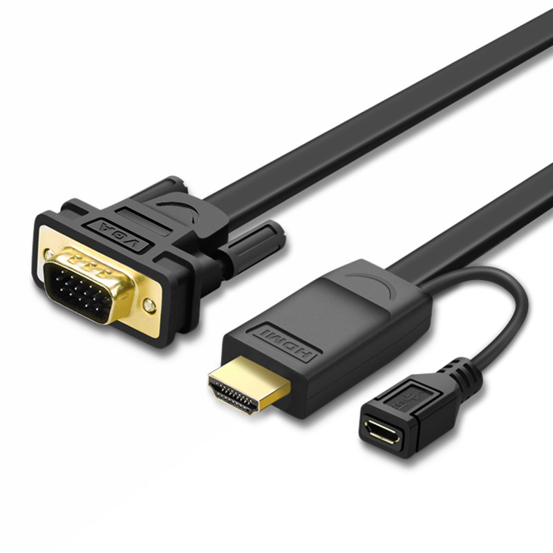 hdmi绿联转接头高清供电转换器投影仪笔记本接头vjahdmi线