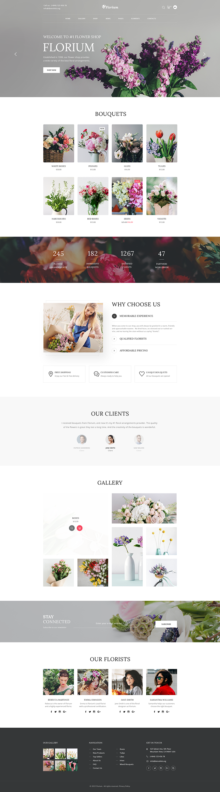 花店html5手机网页设计模板欧美鲜花鲜花网网站psd设计素材