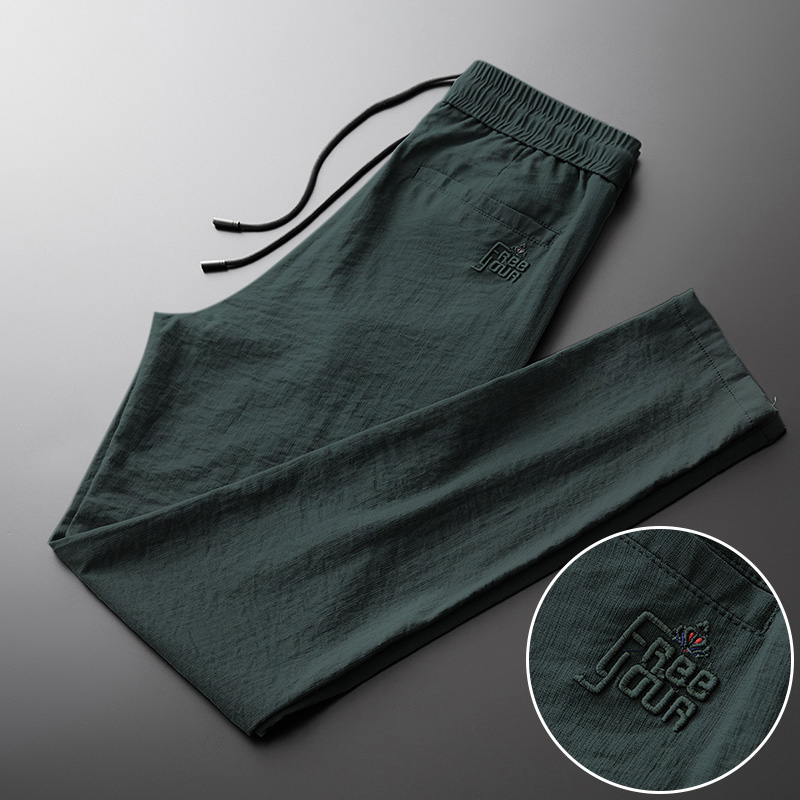 ZaSaFran 潮牌休闲裤男刺绣潮流百搭修身透气弹力宽松直筒运动帽