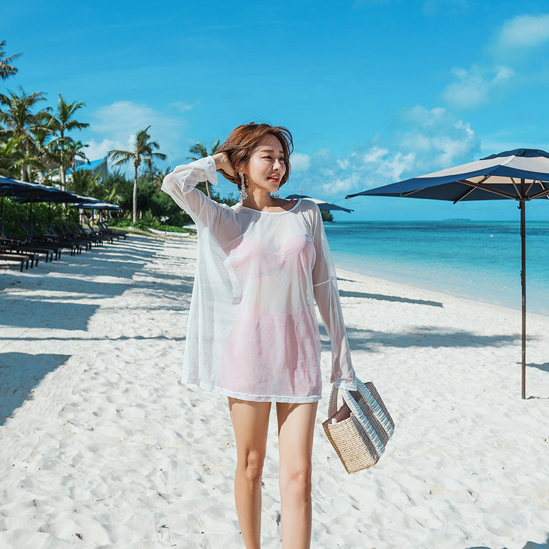 泳衣女夏遮肚仙气2021新款大胸性感三件件套分体泳衣