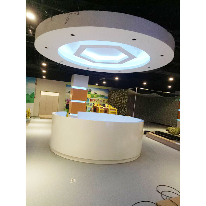 圆形吧台大厅收银咨询台 公司弧形烤漆现代简约前台接待台