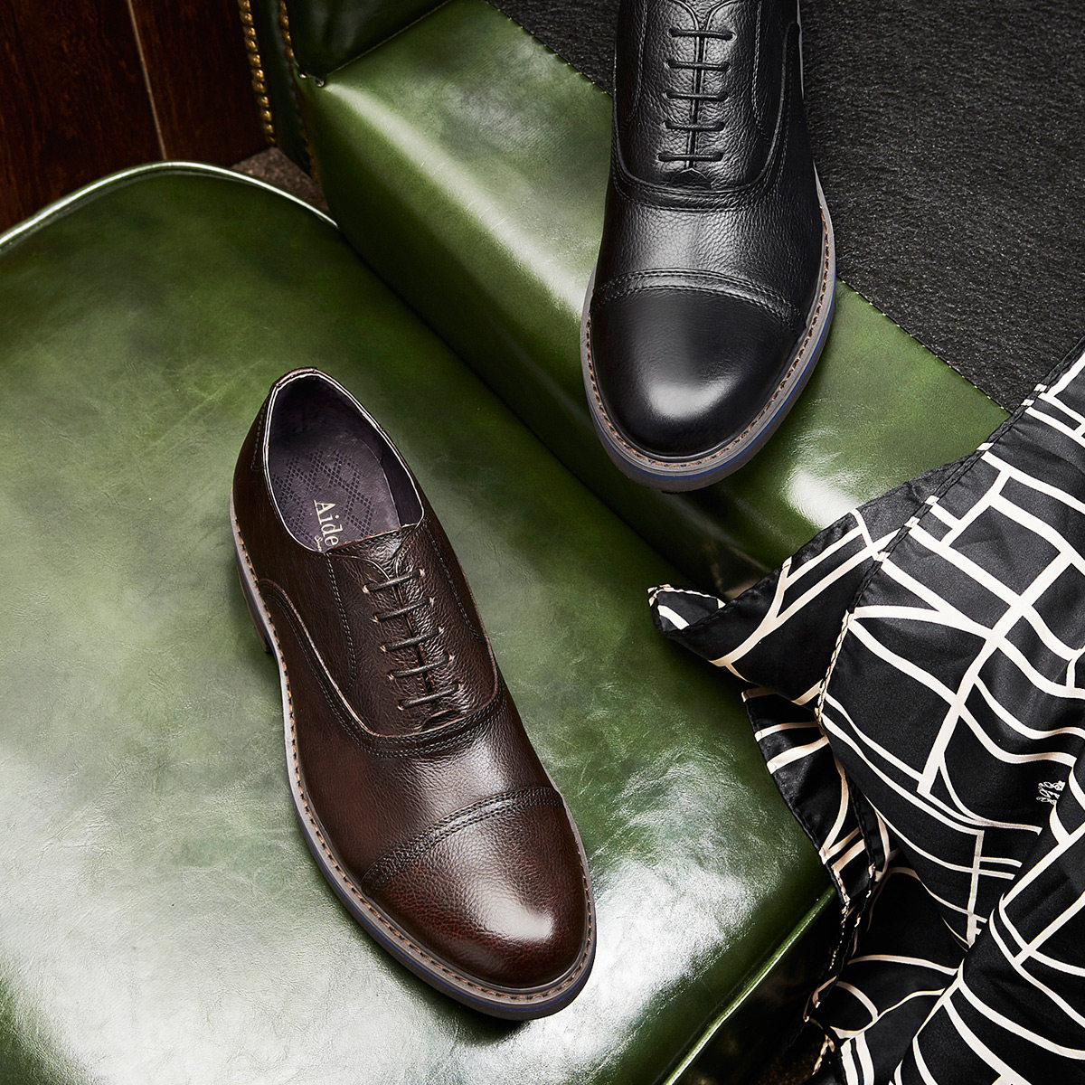 商务皮鞋爱得休闲男商务正男士英伦休闲皮鞋