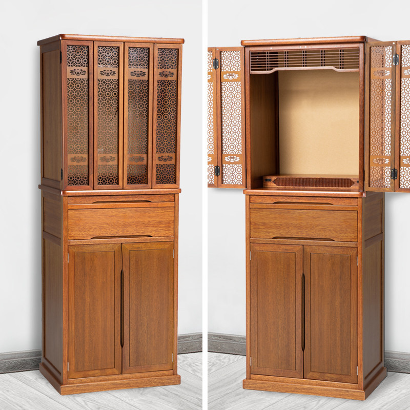 佛龛供桌家用唐氏带门立柜佛柜佛台观音佛像佛柜