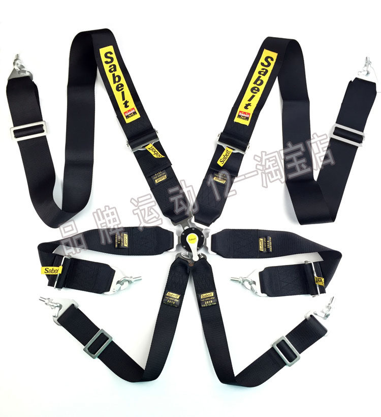 新款sabelt赛车安全改装汽车座椅安全带六点式fia安全带及调节器