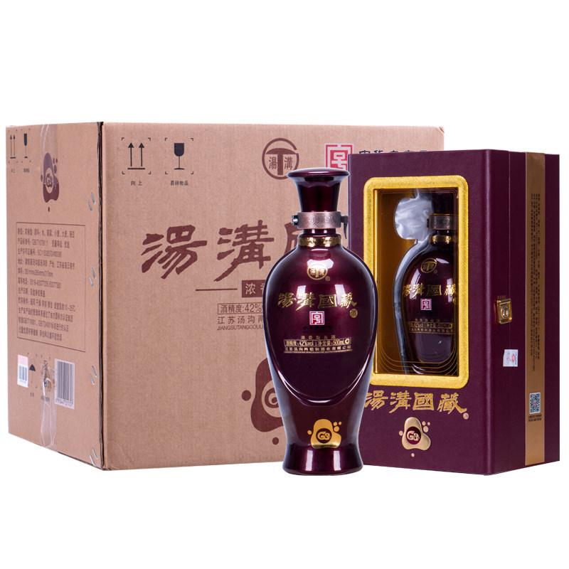汤沟国g342度500ml4瓶整箱国产浓香香型白酒白酒