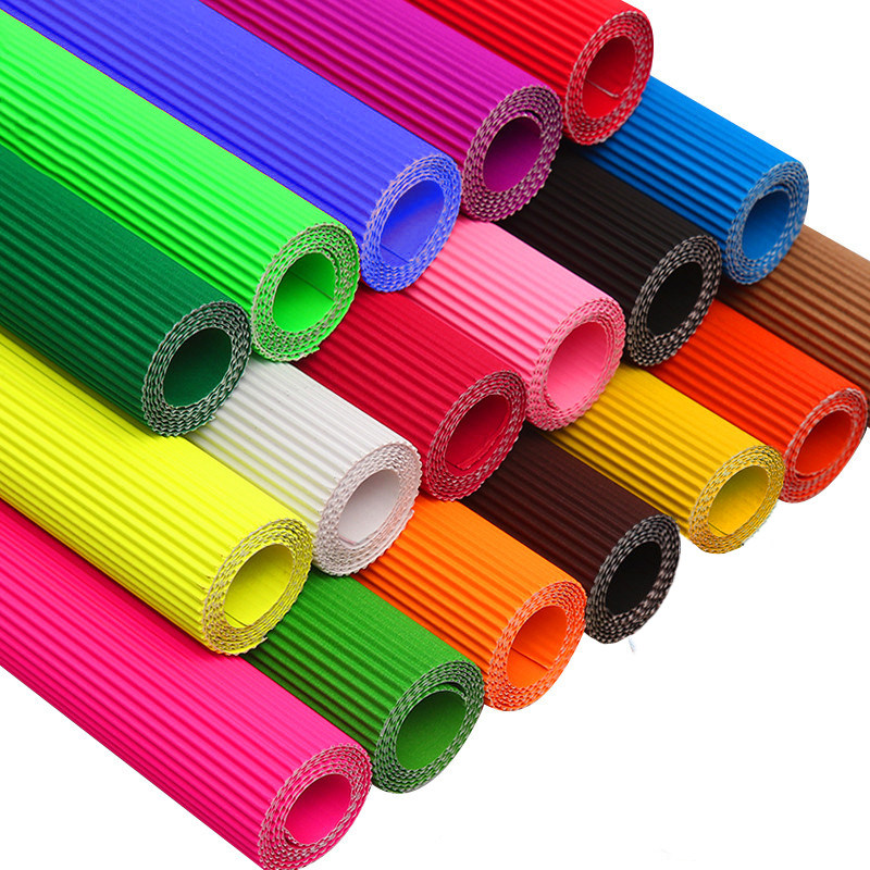 彩色瓦楞纸手工材料纸diy折叠彩纸儿童幼儿园4k折纸鲜花包装纸