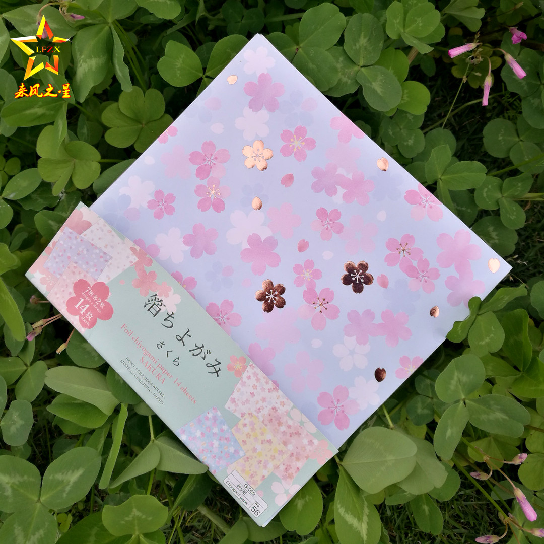 烫金手工折纸正方形千纸鹤彩纸日式和风印花樱花折纸