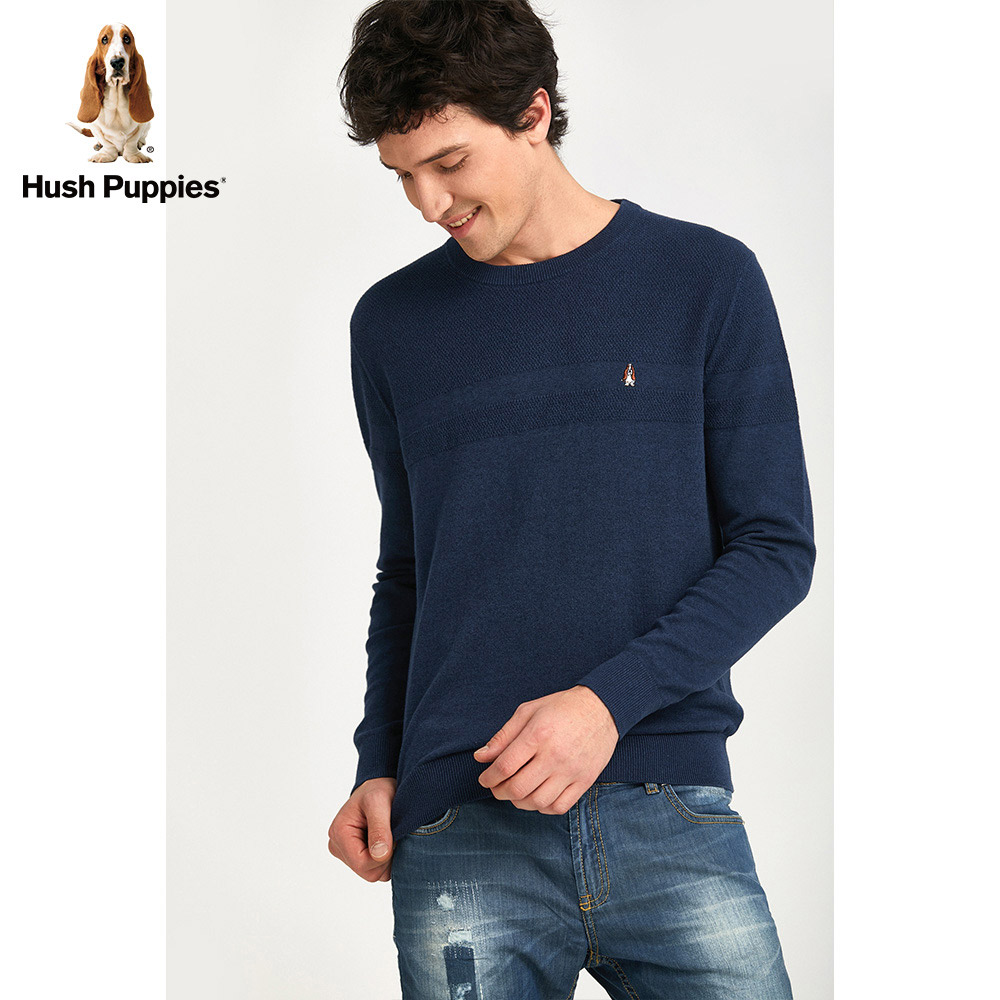 hushpuppies暇步士男装2020新款圆领休闲毛衣针织衫pw28523z针织衫