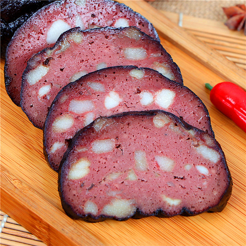 丸子猪血9个柴火湖南邵阳武冈特产烟熏豆腐干豆腐干