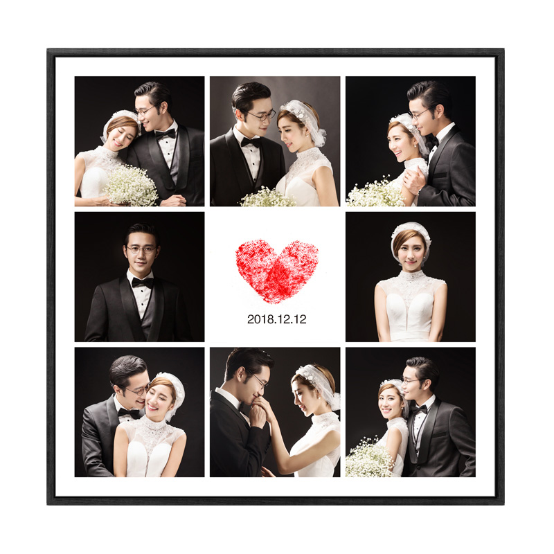九宫格相框实木挂墙韩式婚纱照放大宝宝儿童北欧相框