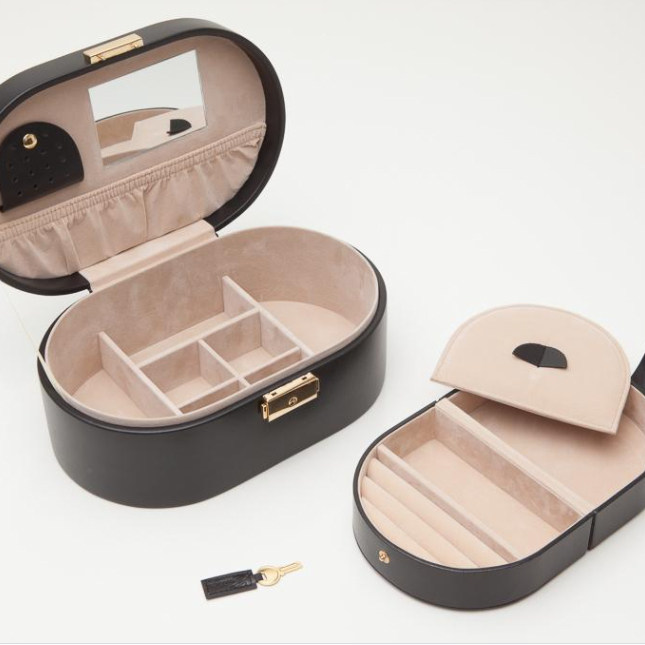 英国wolfheritageoval皮革首饰盒珠宝宝盒闺蜜生日首饰盒