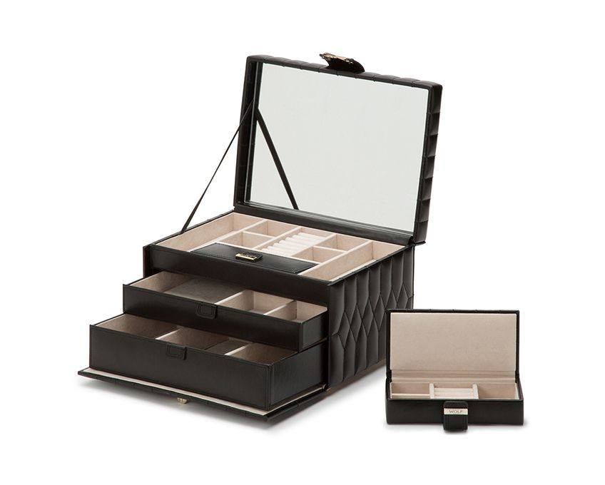 百年品牌wolfcaroline女士真皮首饰盒首饰首饰箱