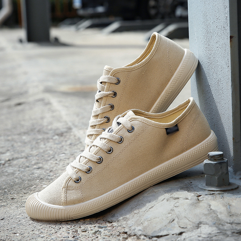 2022新款贝壳头经典复古低帮帆布男女情侣百搭平底系带透气休闲鞋