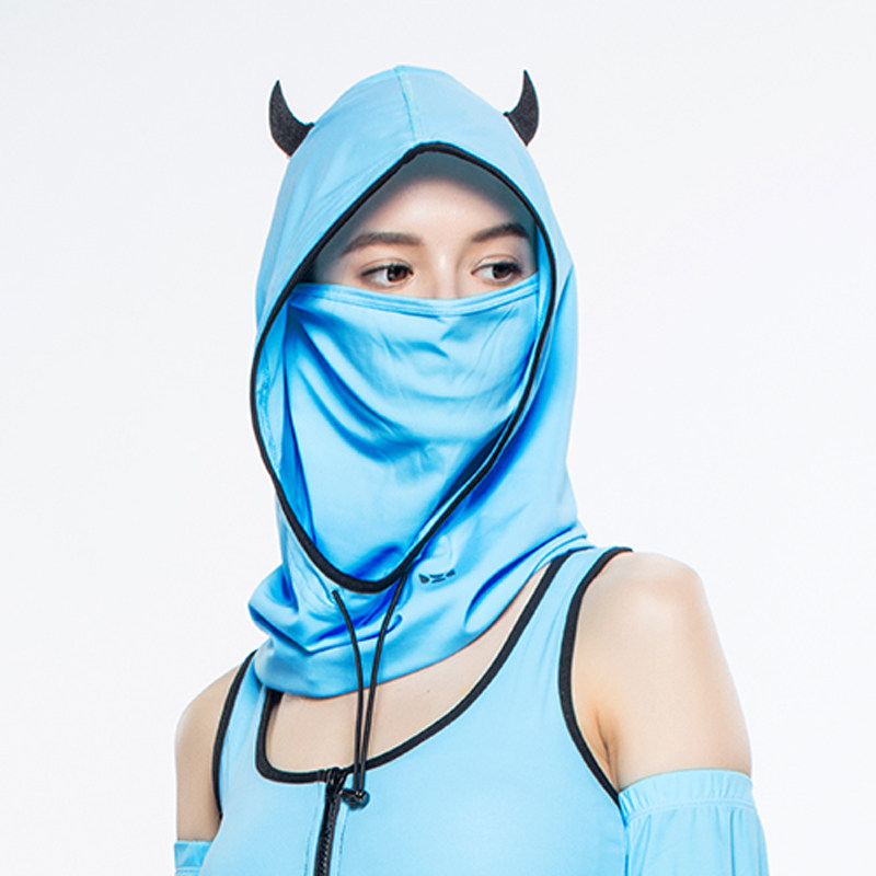 台湾正品hoii后益时尚头套帽防晒蒙面帽美肤防紫外线恶魔经典系列