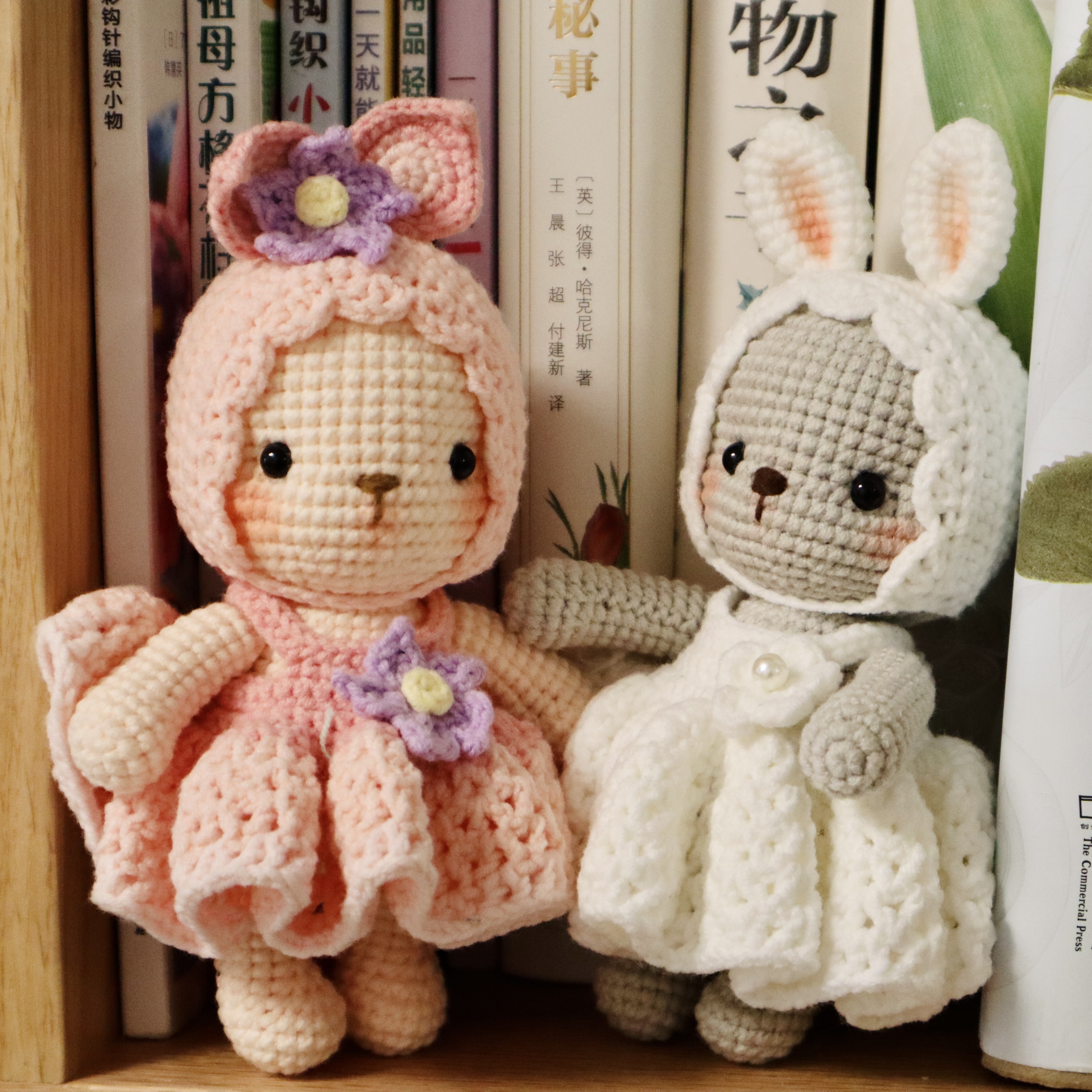 睡衣小兔子手工编织钩针毛线玩偶娃娃毛线