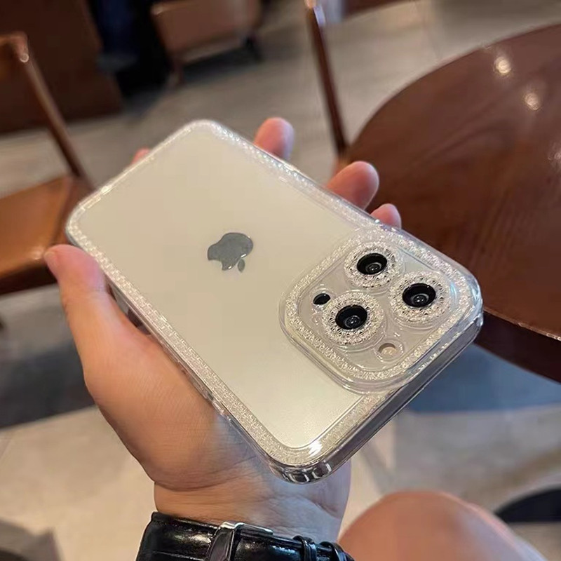 promax手机壳14透明闪粉适用苹果12全包11高级14pro女款13pro网红x