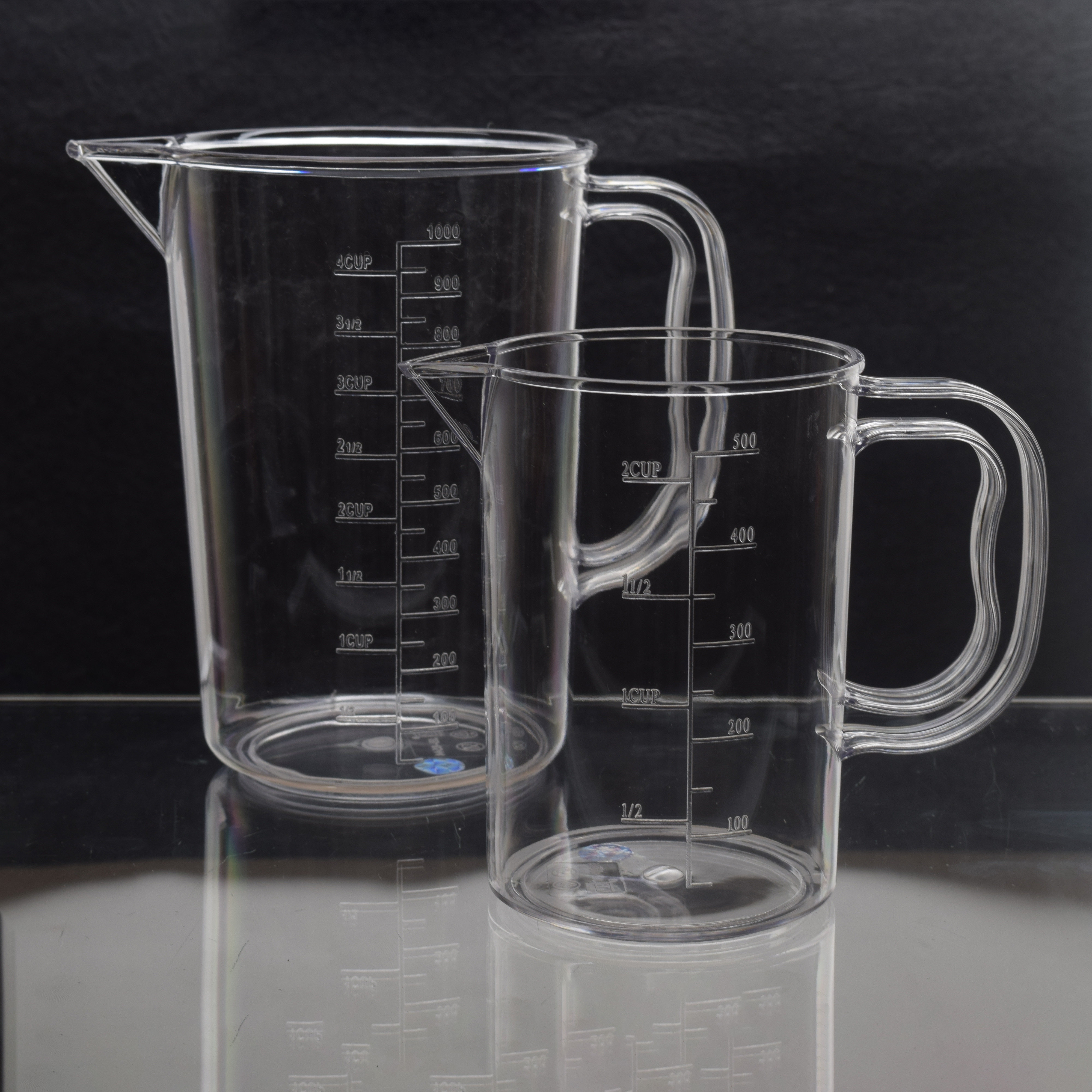 塑料量杯带盖透明毫升标准刻度烘焙耐热奶茶杯子