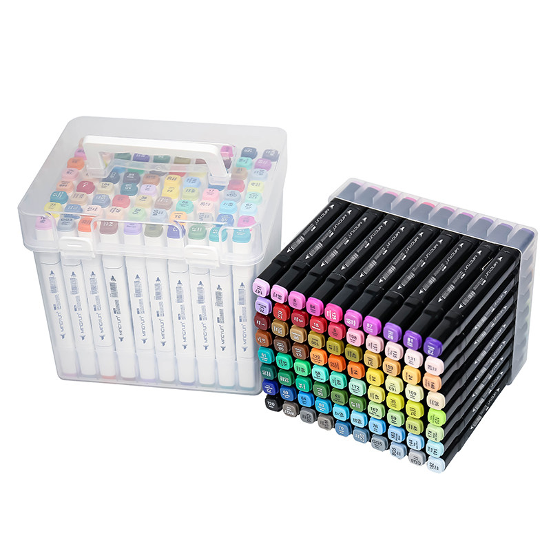 彩笔双头初学者1000色头水36色油性24色马克笔