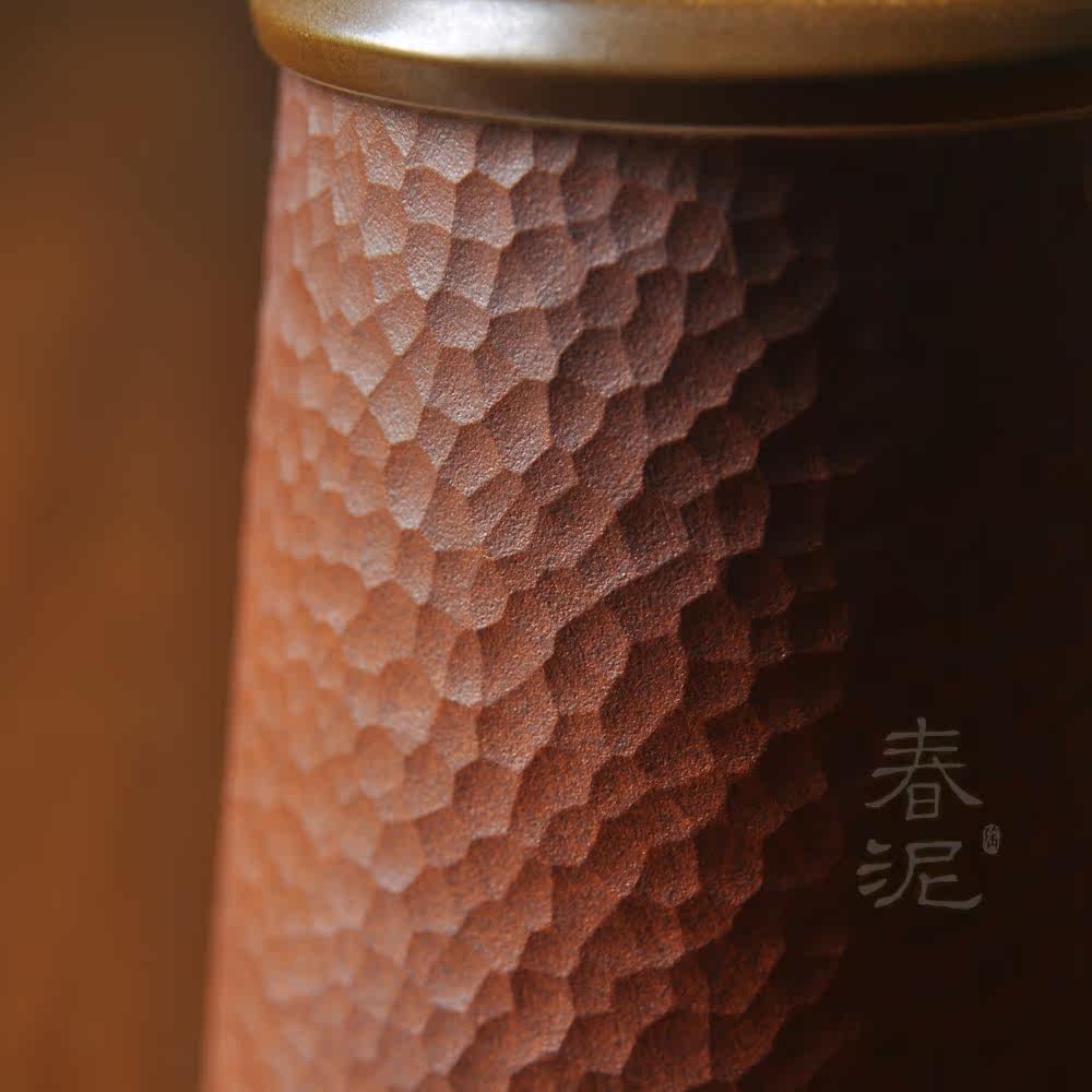 全手工锤纹茶叶罐 茶仓 茶叶盒 景德镇陶瓷 日式茶道配件春泥陶艺