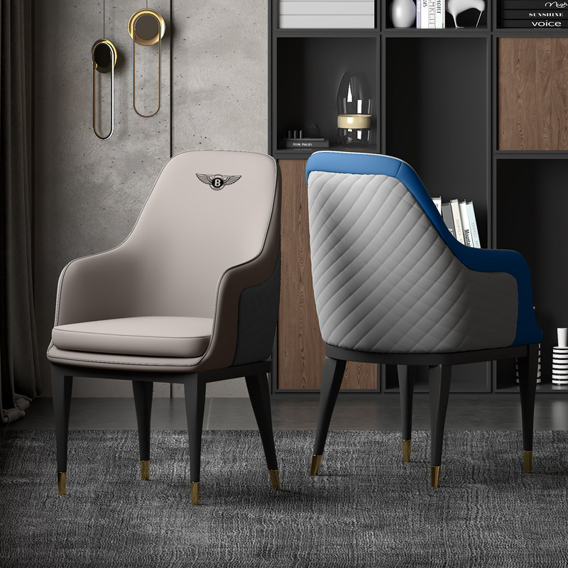 后现代轻奢餐椅家用软包休闲靠背椅子酒店阳台餐椅