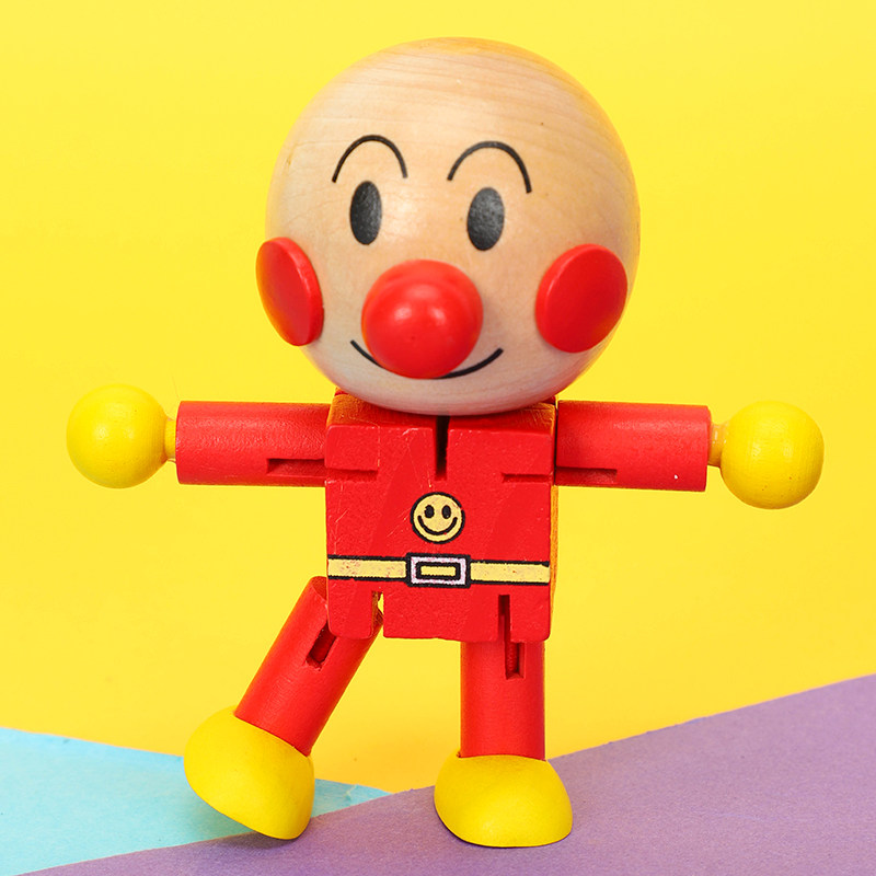 小人面包超人手脚可动木偶卡通玩具木制小玩玩偶电动