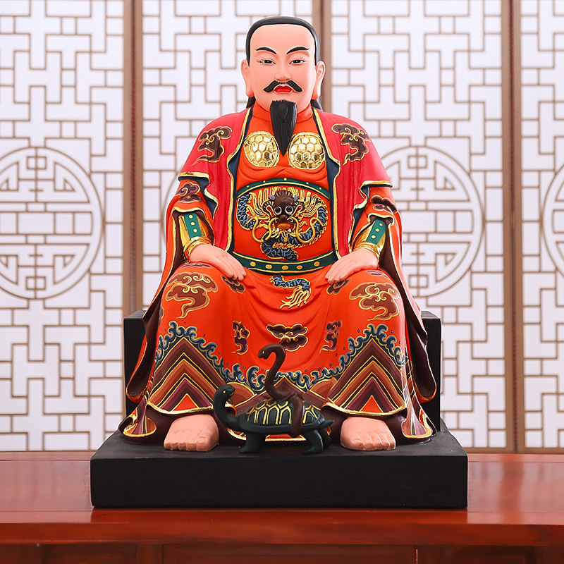 大帝16寸玄天上帝玄武祖师像踩蛇龟真武树脂摆件