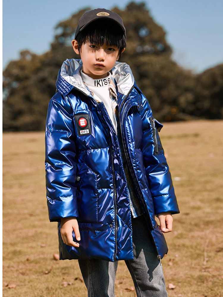 中大童亮面免轻薄款冬冬季加厚儿童羽绒服男童羽绒服