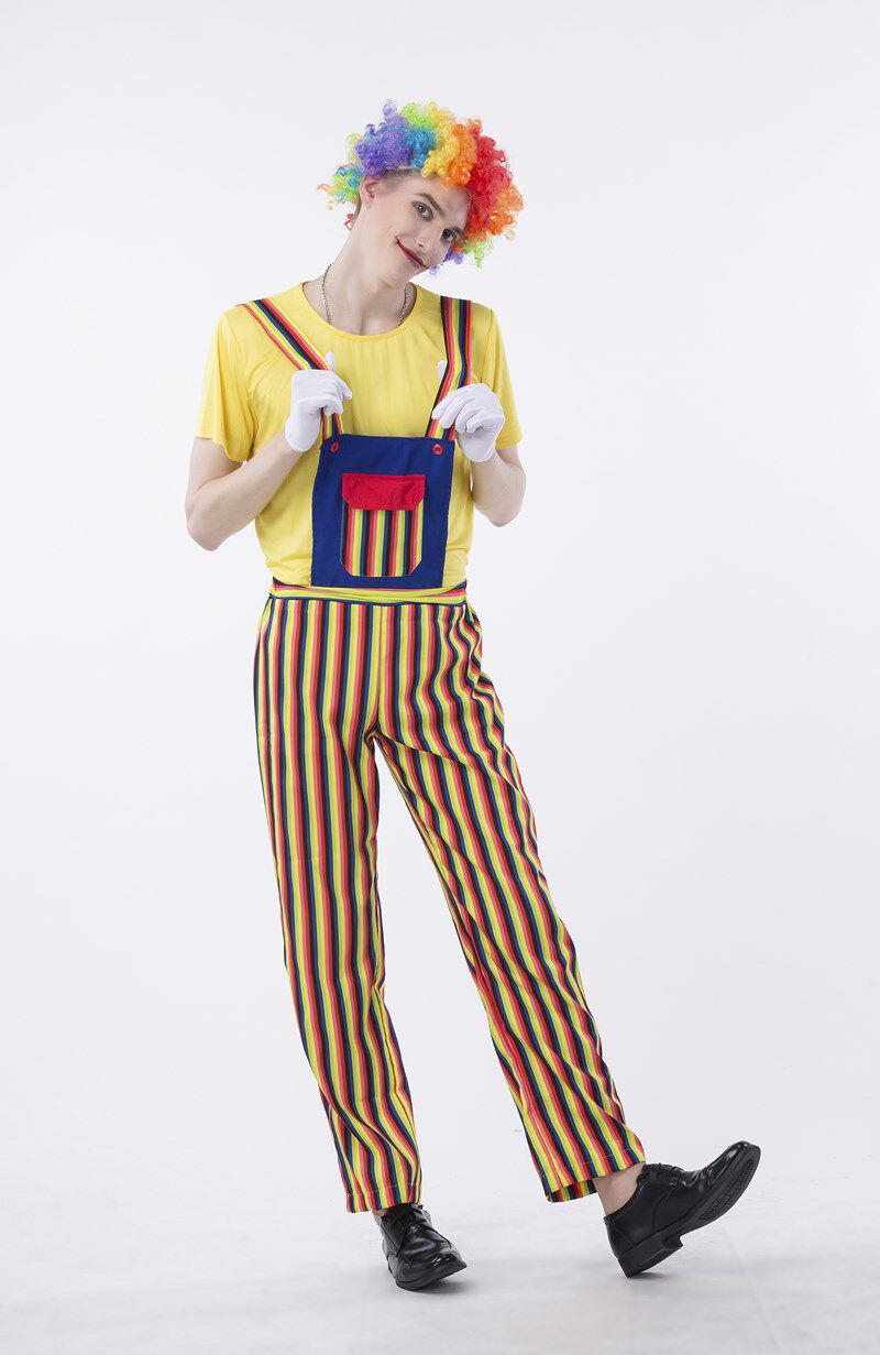 20178 costumes striped straps halloween men clowns小丑 new
