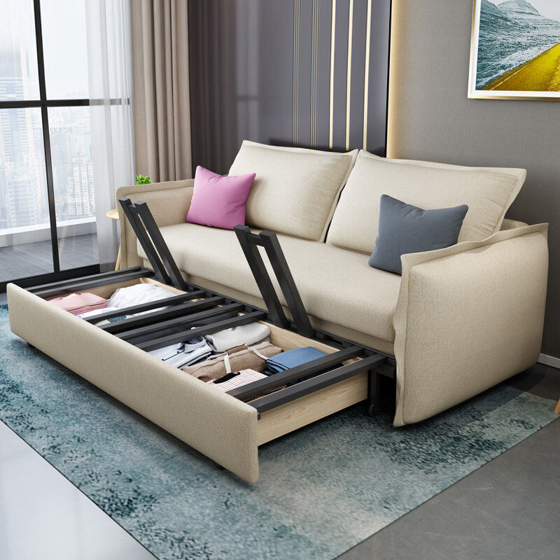 北欧沙发两用可折叠小户户型双人伸缩坐卧睡床沙发床