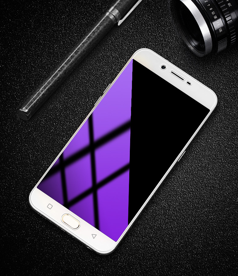 oppor9钢化膜r9s手机贴膜r11全屏r11s保护r15防抗sk蓝m紫光plus
