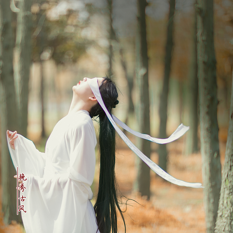 挽秀古风蒙眼布汉服遮眼白浅晓星尘cosplay古装润玉仙女纱巾带
