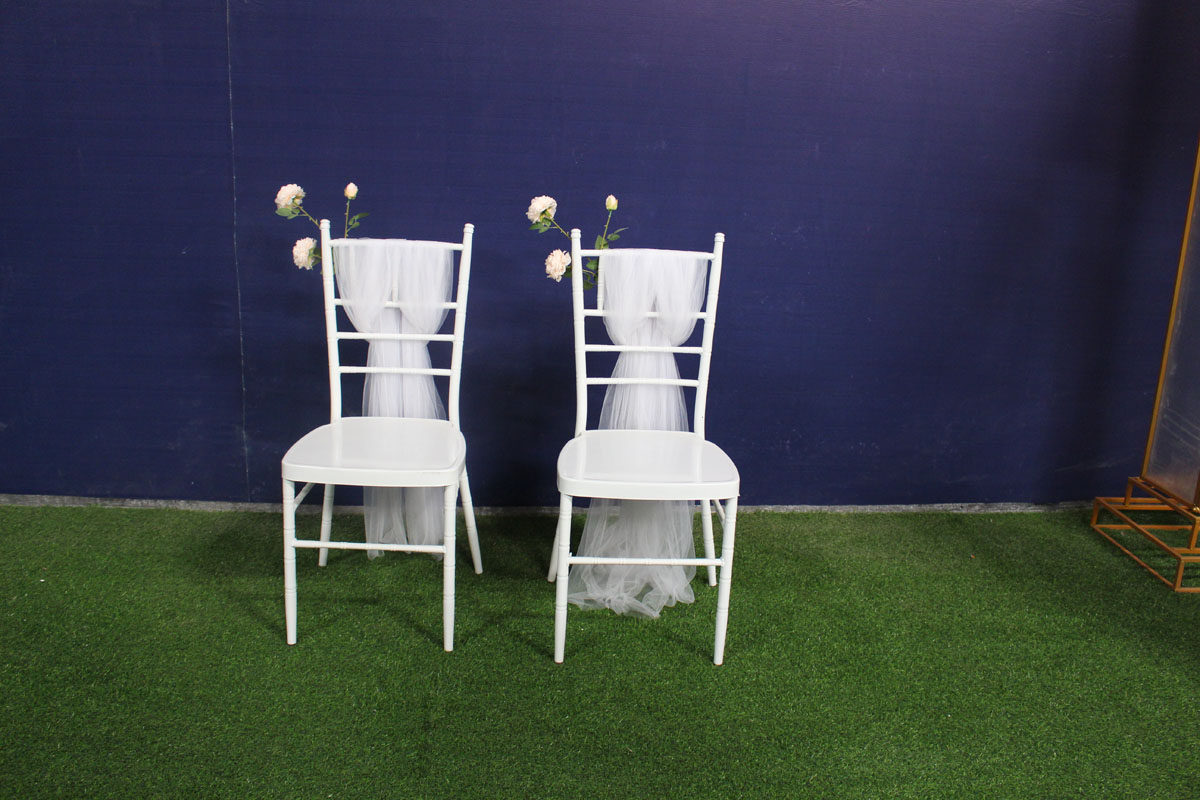 椅背婚庆草坪婚礼布置户外装饰竹节椅子花花节庆布艺用品