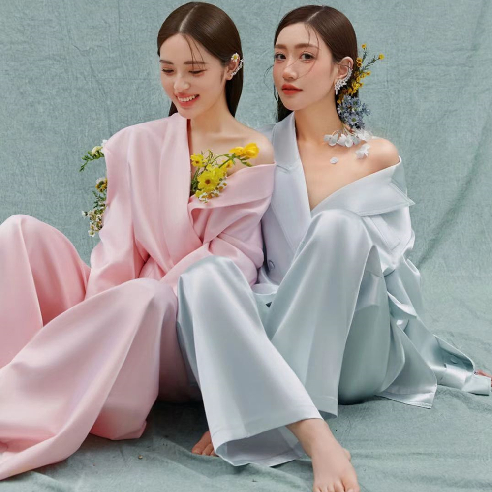 新款影楼工作室女士西装套装姐妹闺蜜写真艺术照民族服装