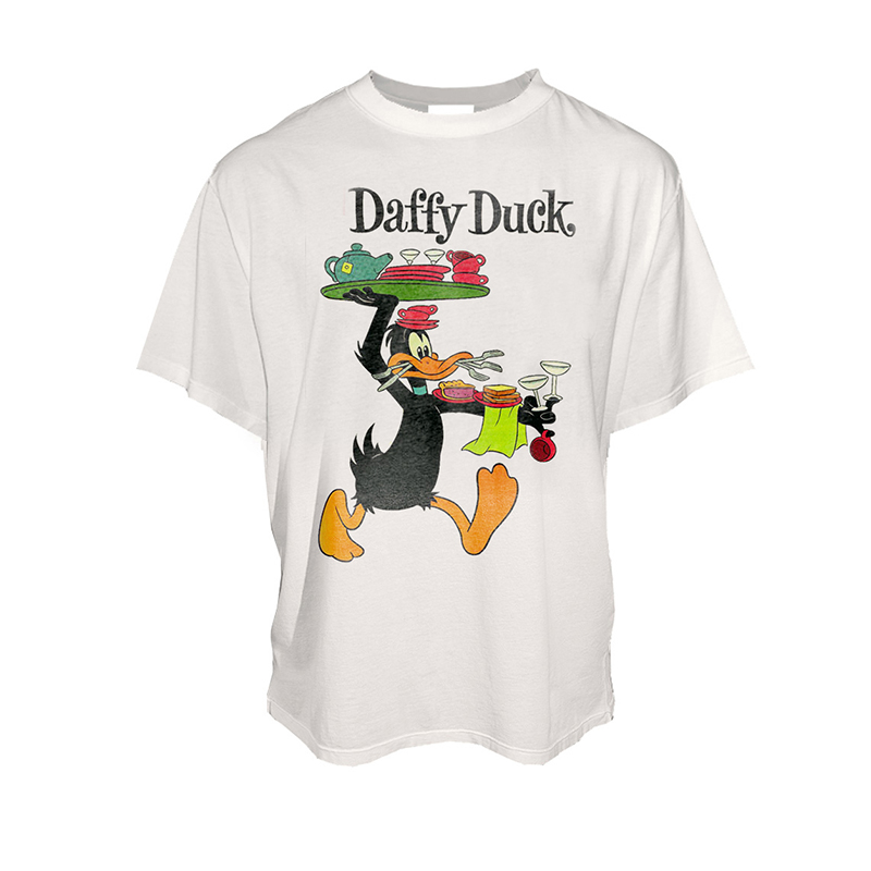 【国内现货】FOR GODS SAKE Daffy Duck 做旧白色 达菲鸭印花短袖