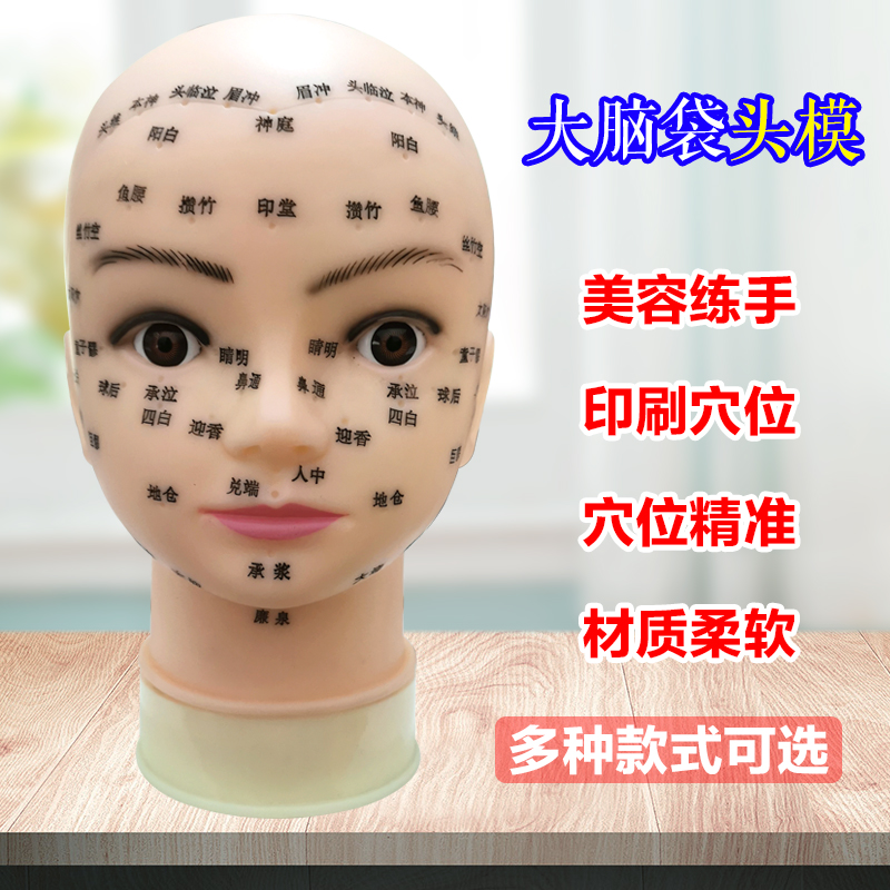 假人人头美容头模练习脸部穴位按摩头皮皮肤其它假发