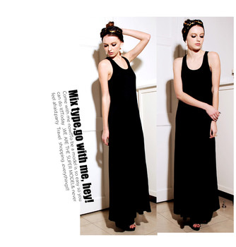 Spring and summer Modal long skirt camisole skirt bottoming skirt women's loose dress slimming beach skirt plus size trendy