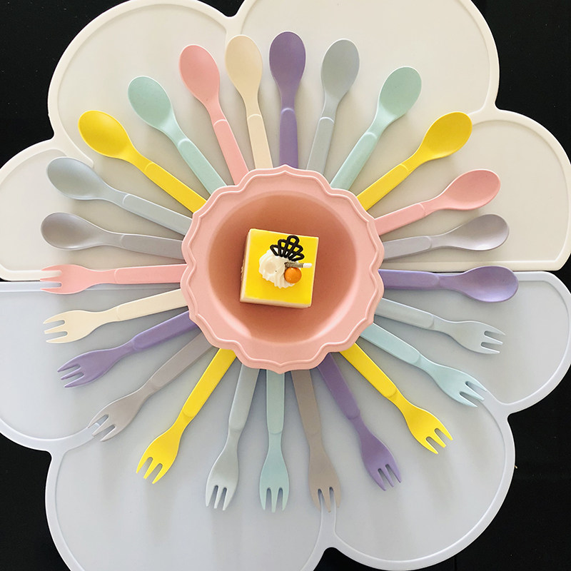 宝宝勺子叉子ins简约纯色餐厅家用幼儿园婴儿儿童餐具