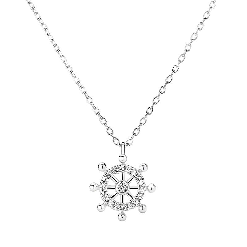 银币铸造船舵星符锁骨星盘保运岁吉祥祥宏乾坤项链
