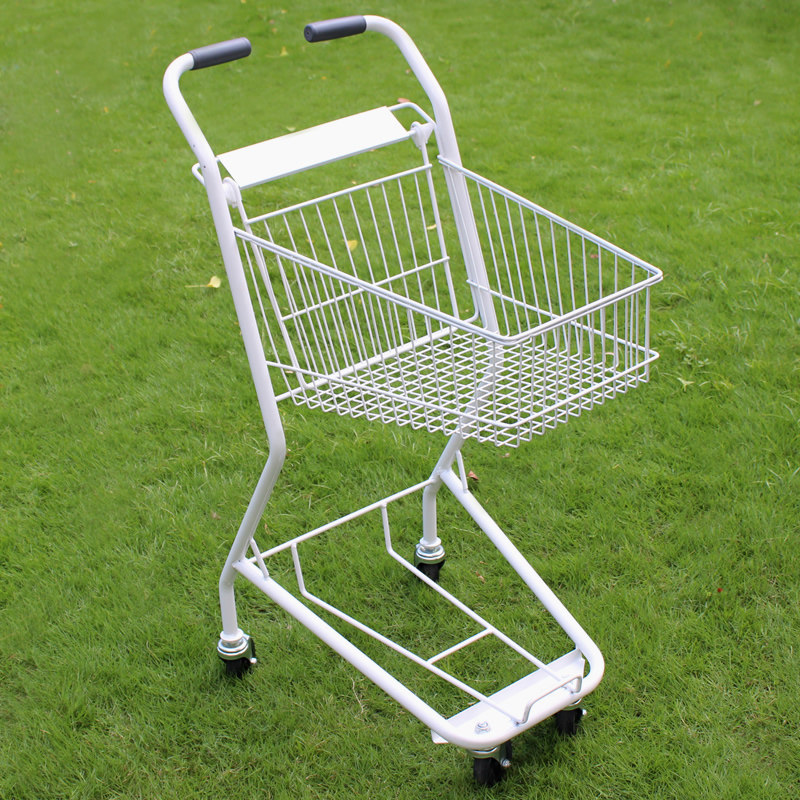 粉色超市购物车提篮双层手推车便利店ktv家用网红购物车