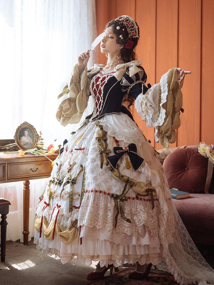 白雪皇后古典玩偶lolita连衣裙定制洛丽塔