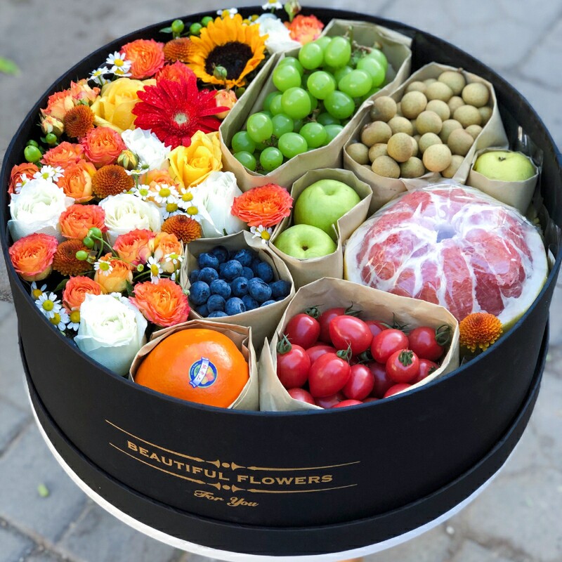 花千大圆水果生日礼盒桃心盒鲜花爱心花盒心形其他