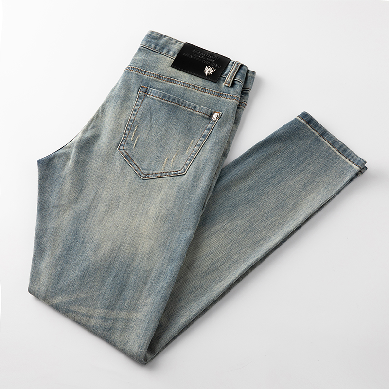 Goose 大鹅暖心男裤春夏季男士牛仔裤休闲时尚修身直筒男长裤薄款