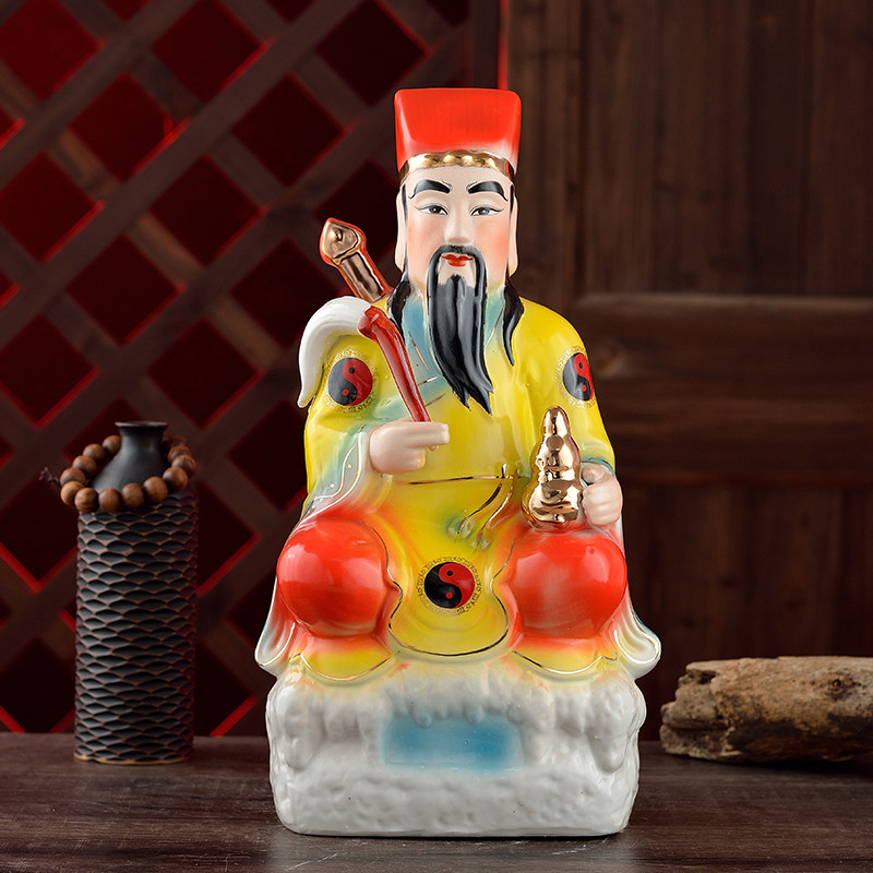 高档陶瓷张天师天师佛像神像喷彩张道陵正一真人装饰摆件