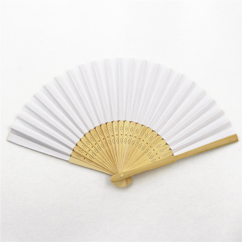 diy扇子空白白纸折扇白扇儿童绘画幼儿园手工扇子