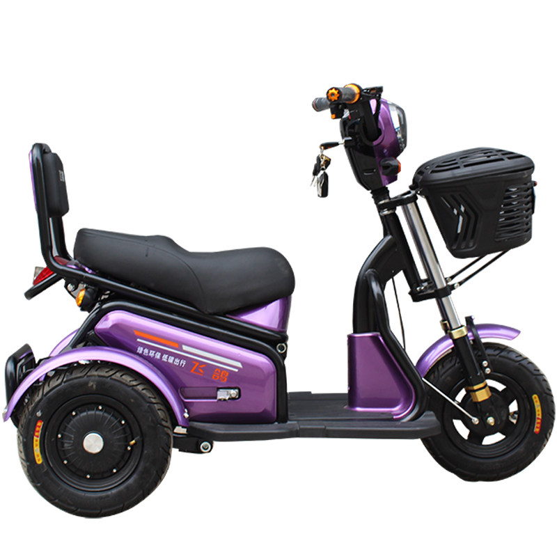 飞鸽电动三轮车自行车成人老年代步亲子车可带人老年代步车