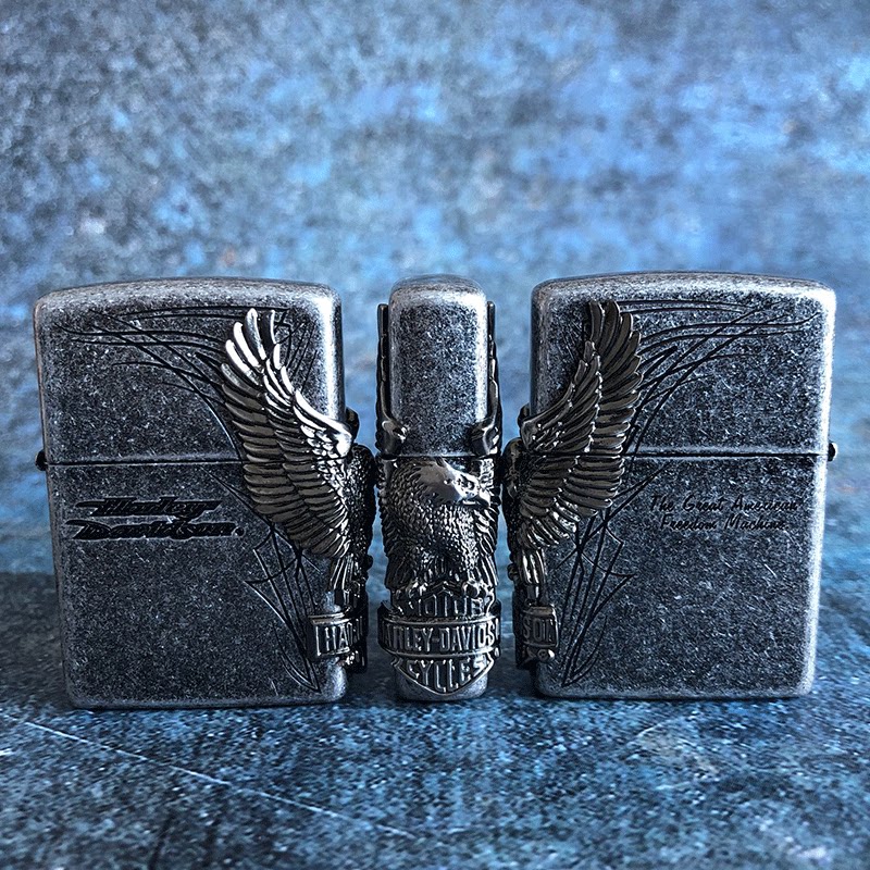 zippo打火机哈雷大侧鹰引擎hdp-45火焰哈雷zippo