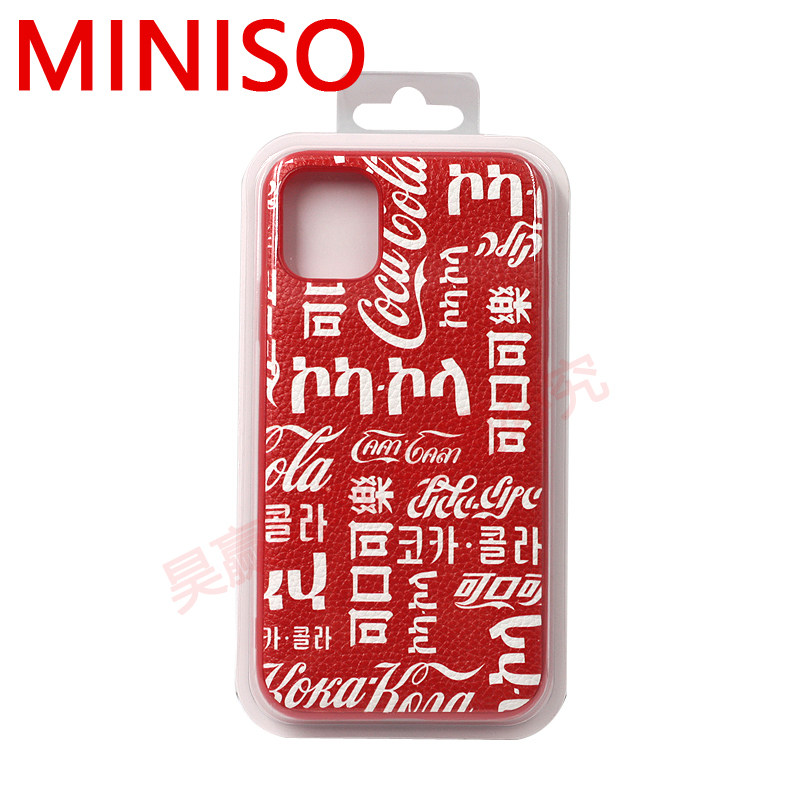 miniso名创优品可口可乐经典pu皮手机壳苹果中国国风手机保护套