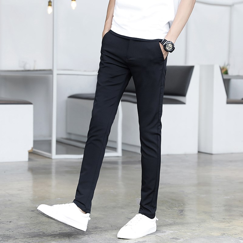 香港潮牌春季韩版小西裤男修身小脚青年免烫休闲裤中腰男士长裤秋