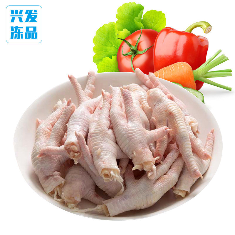 新鲜冷冻生鸡爪子凤爪鸡脚鸡肉速冻食品1000g江浙沪其它