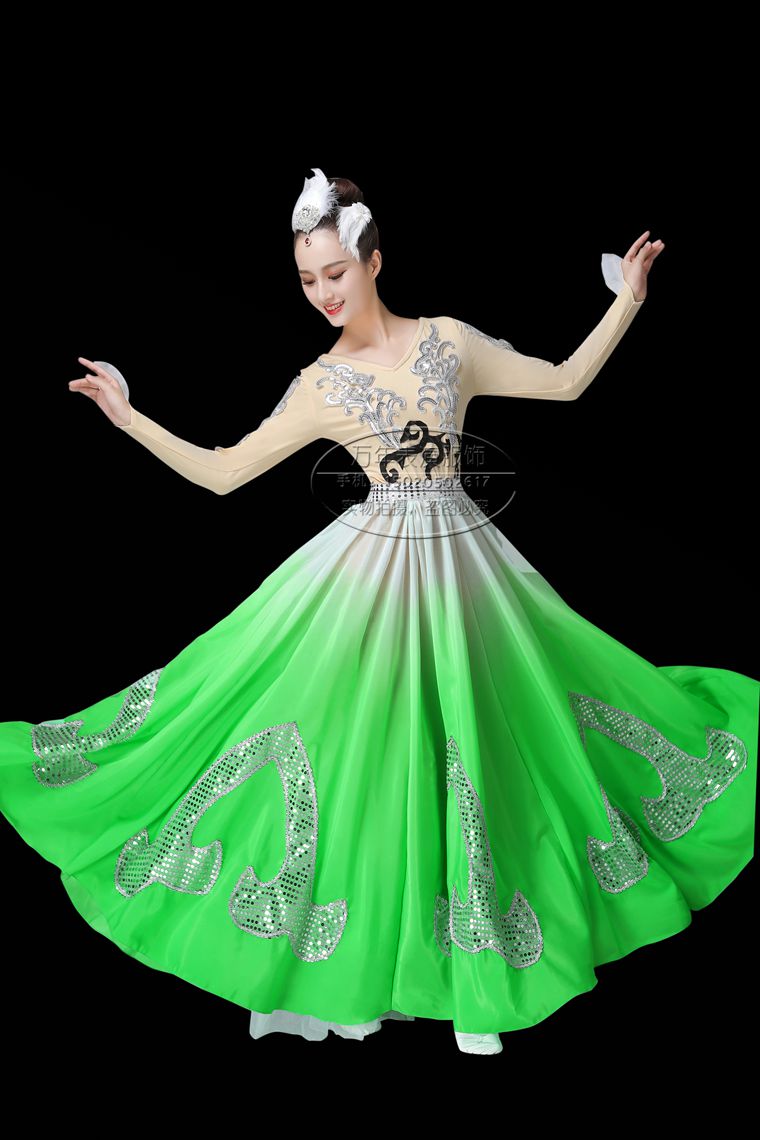 蒙古族舞蹈我心飞翔女子群舞梦回故土演出服渐变民族民族服装